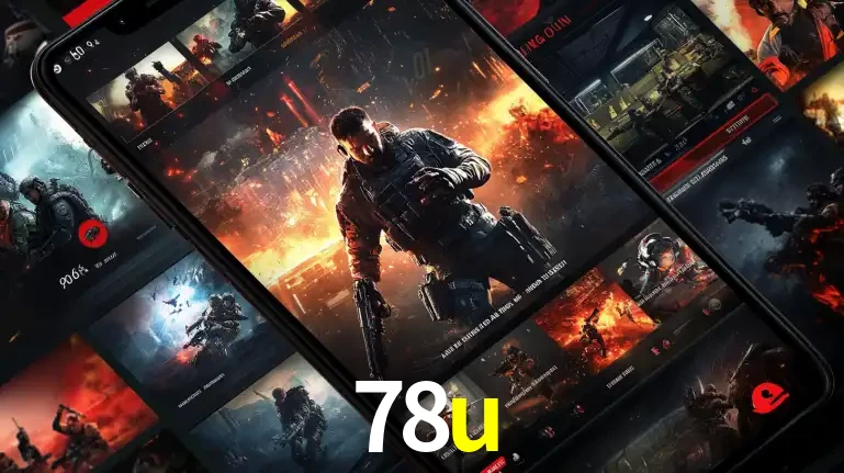 Tela de um celular exibindo uma galeria de jogos de tiro com temática militar, mostrando a variedade de e-sports disponíveis para apostas na plataforma de entretenimento 78u.